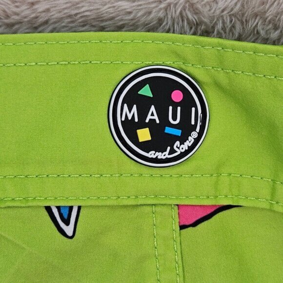 Maui and Sons Board Shorts Colorful Sharks Swim Trunks Surf Men's Size XL Beach - Picture 12 of 16